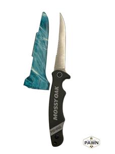 Mossy Oak Fishing Tool - Fish Fillet Knife With Plastic Sheath 4-N-1 Tool  Very Good